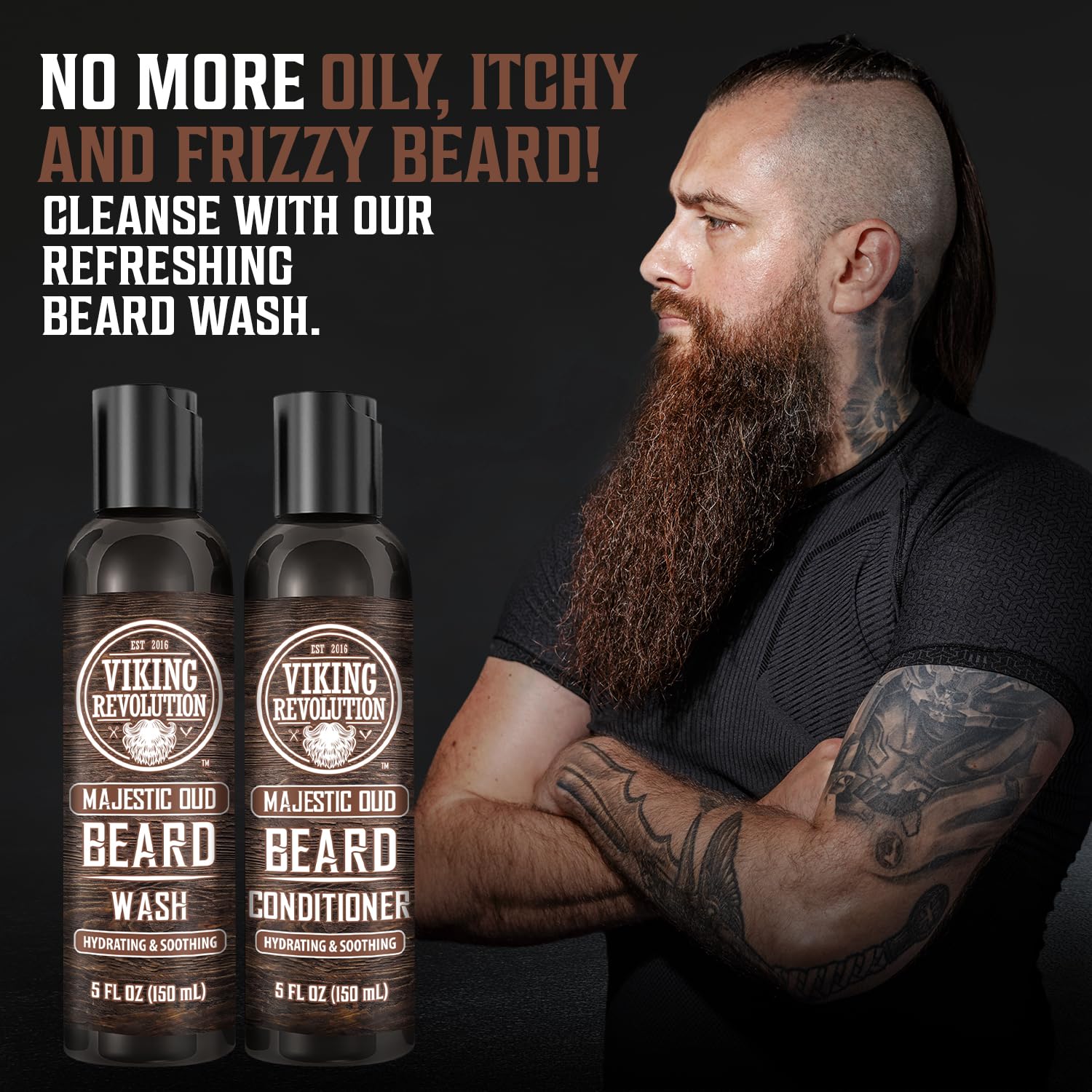 Viking Revolution beard wash lather close-up showing rich foam.