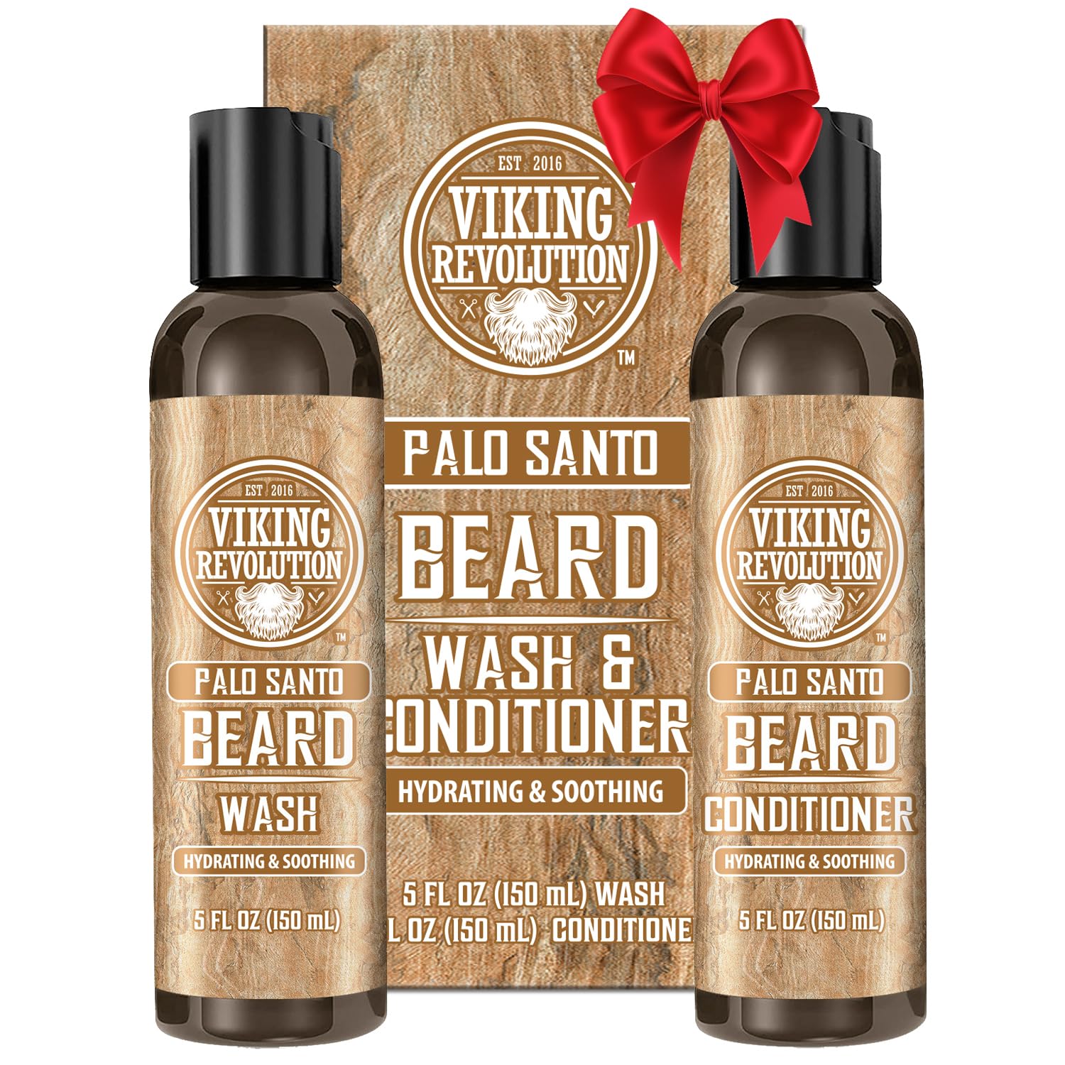 Viking Revolution Beard Wash Palo Santo bottle delivering deep cleanse and refreshing aroma.