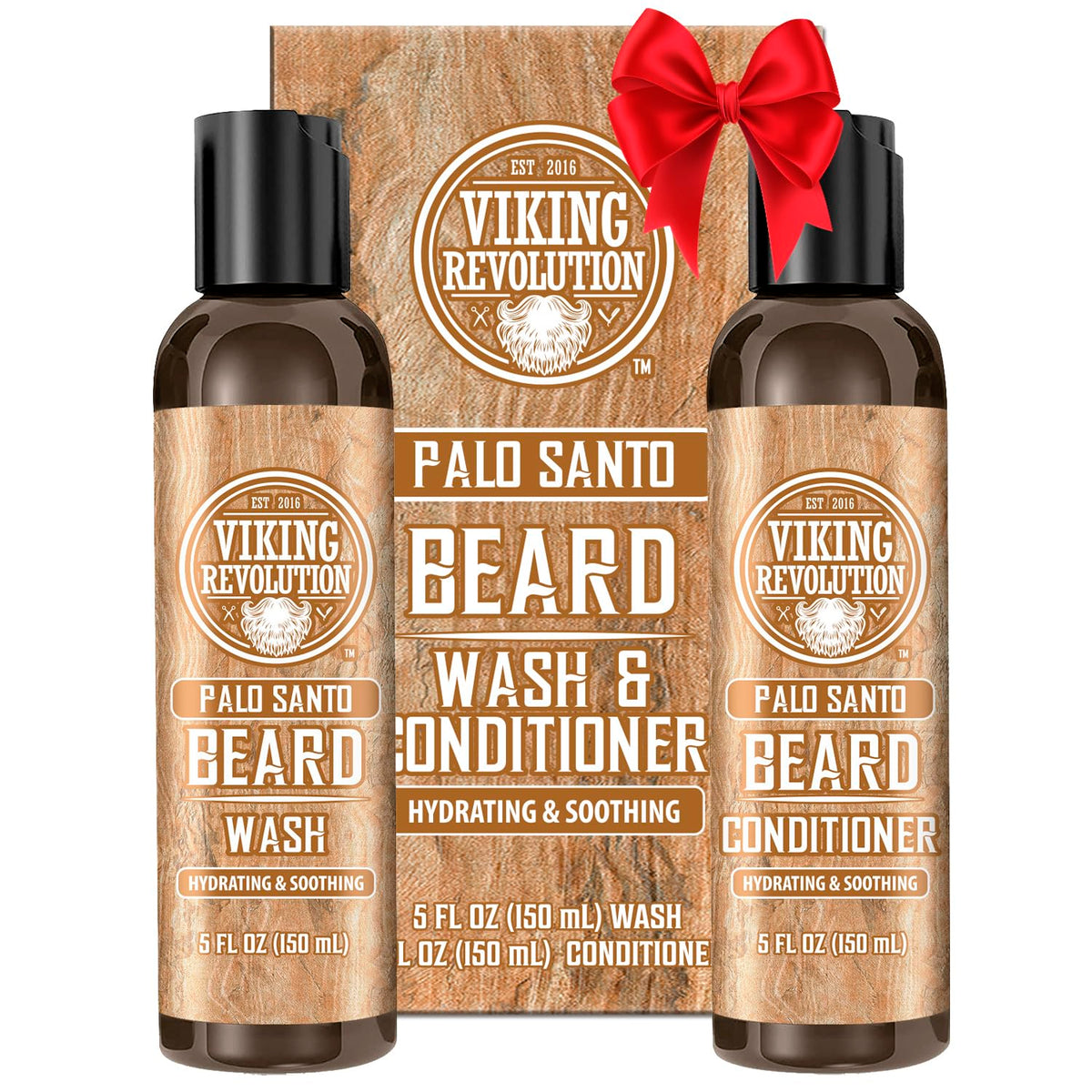 Viking Revolution Beard Wash Palo Santo bottle delivering deep cleanse and refreshing aroma.