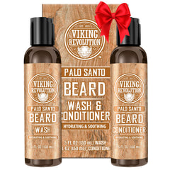 Viking Revolution Beard Wash Palo Santo bottle delivering deep cleanse and refreshing aroma.