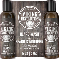 Viking Revolution Beard Wash pump lather shows rich cleansing for healthier facial hair.
