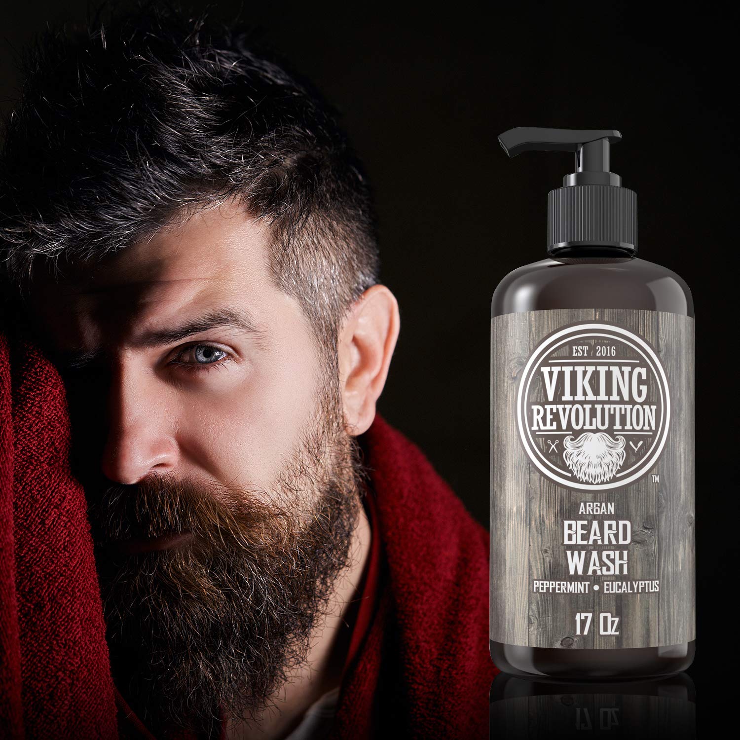 Viking Revolution beard wash scent of peppermint and eucalyptus