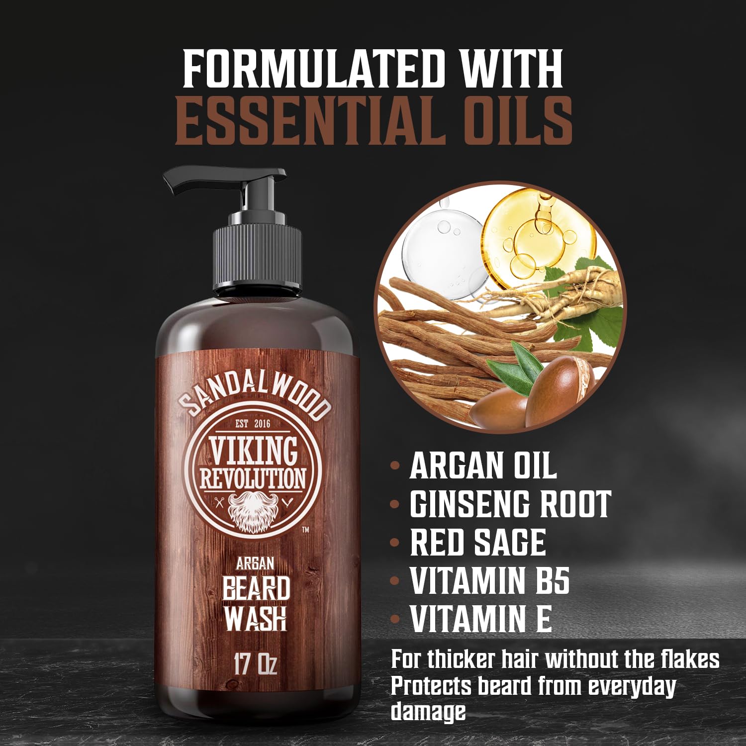 Viking Revolution beard-wash-softening-result highlights softer facial hair after use.