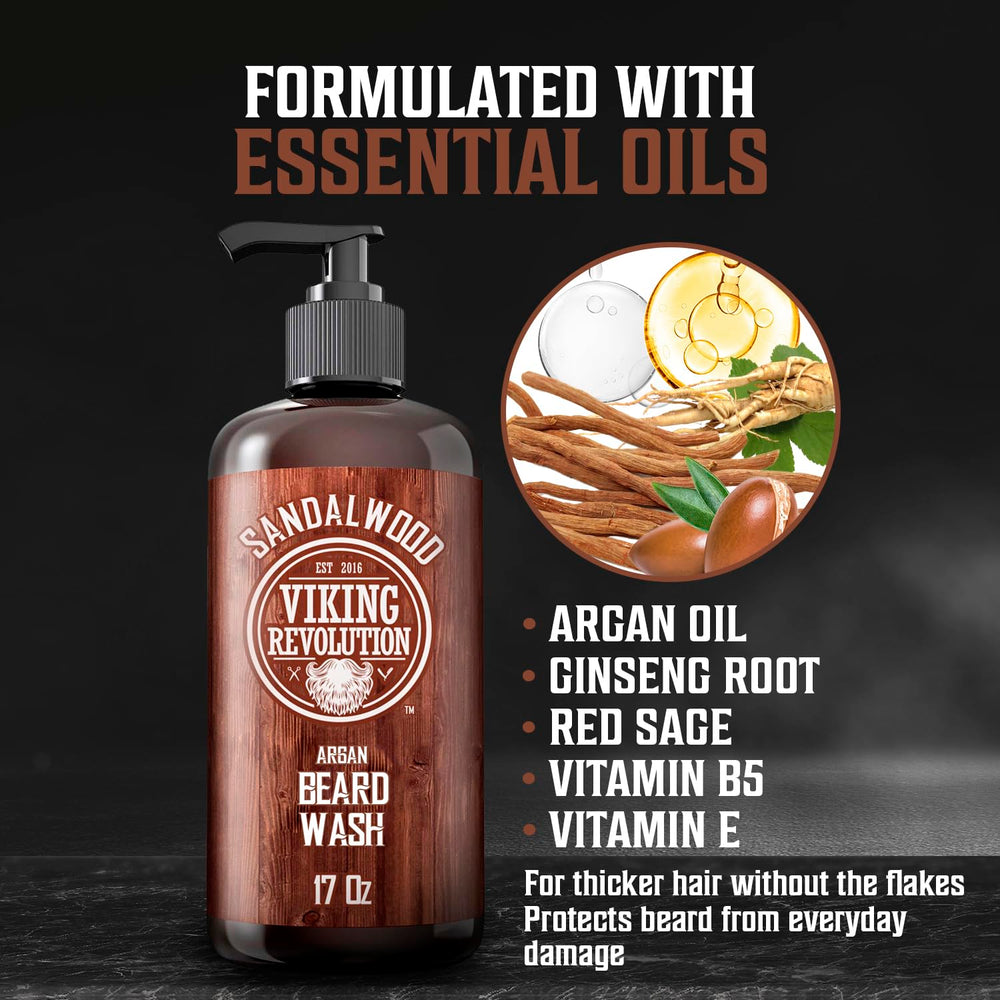 Viking Revolution beard-wash-softening-result highlights softer facial hair after use.