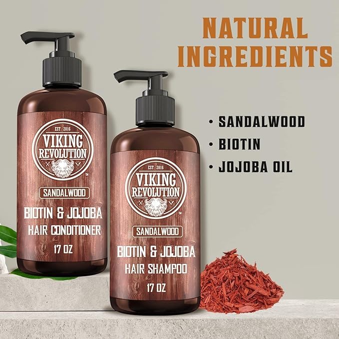 Viking Revolution Biotin haircare ingredients highlight fullness and scalp nourishment.