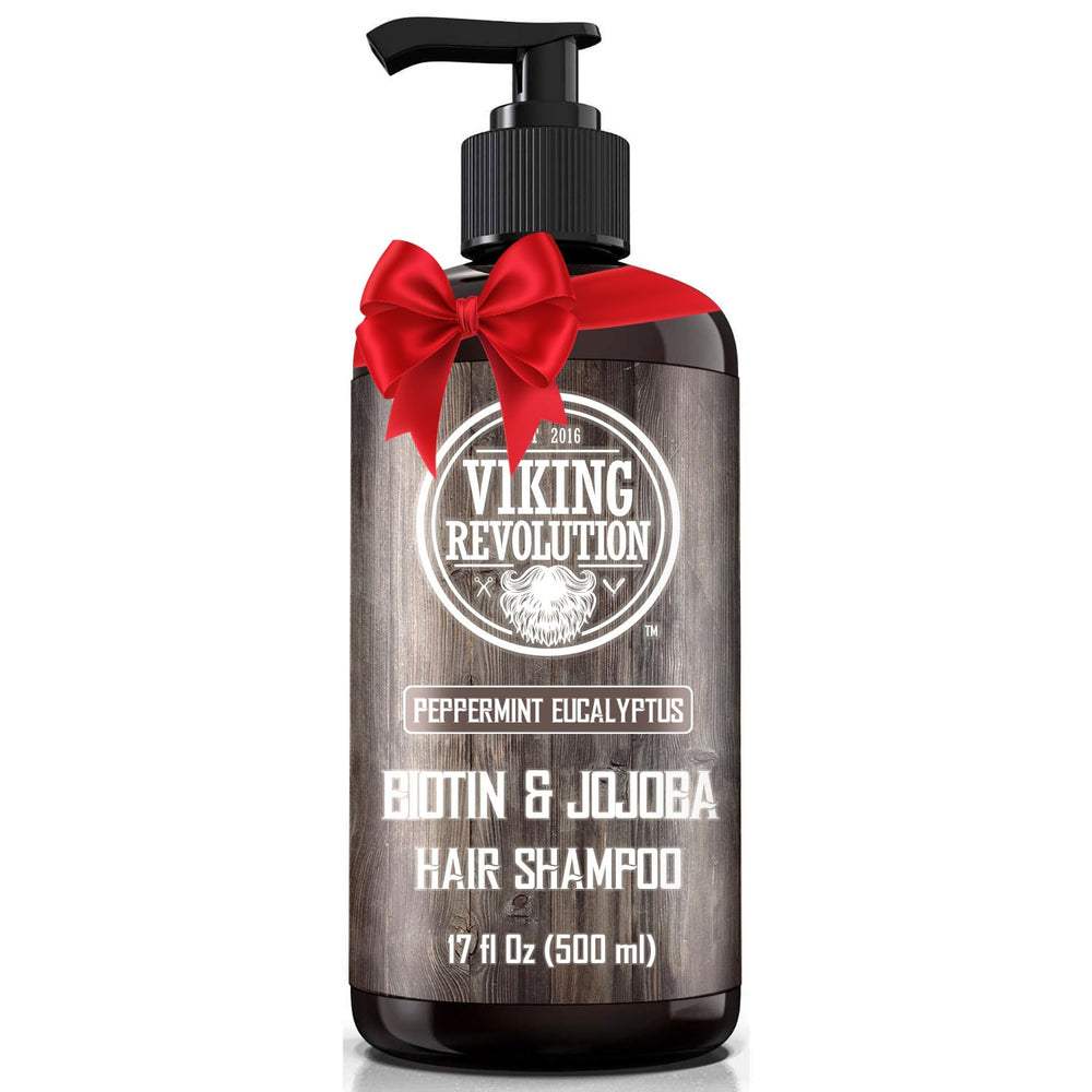 Viking Revolution Biotin Mens Shampoo bottle with pump for easy dispensing