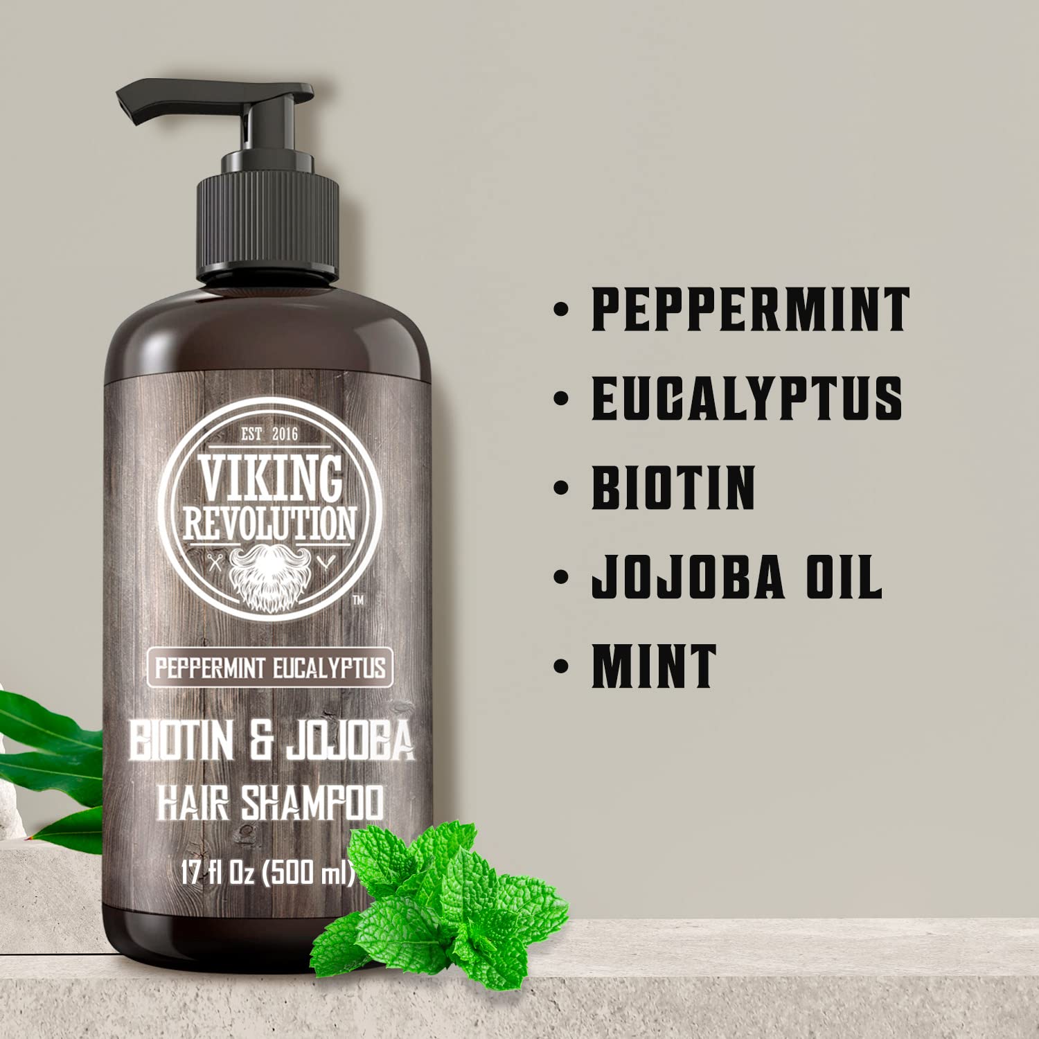 Viking Revolution Biotin Mens Shampoo foamy lather for thorough cleansing