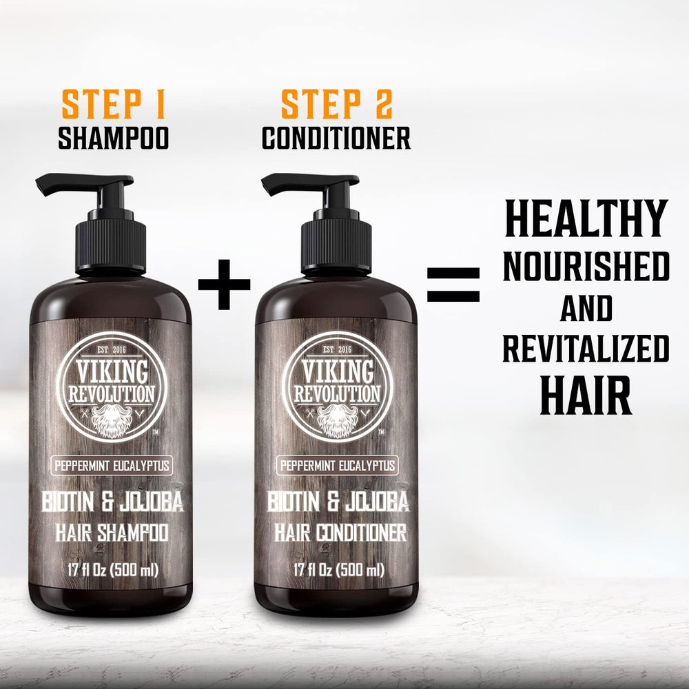 Viking Revolution Biotin Mens Shampoo used during thinning hair care routine
