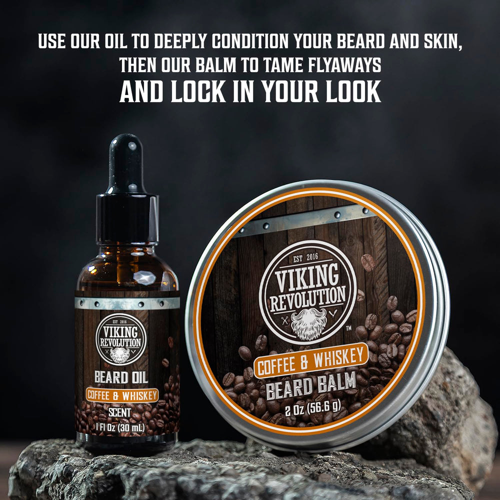 Viking Revolution beard balm tin for shaping and frizz-free hold