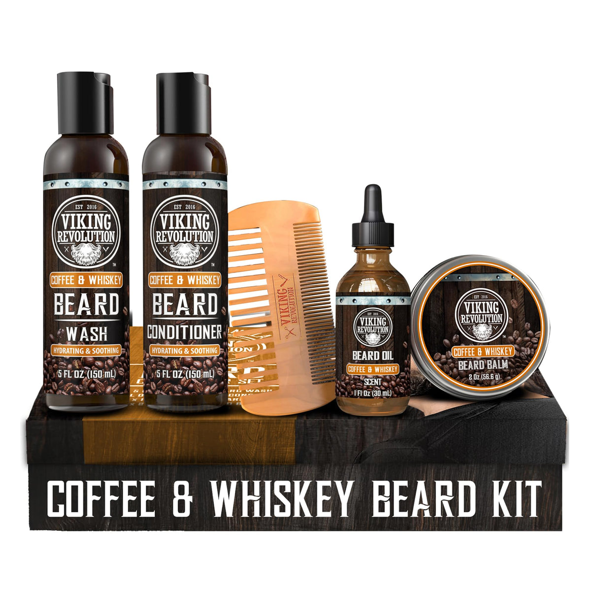 Viking Revolution beard wash bottle ready for refreshing cleanse and skin care