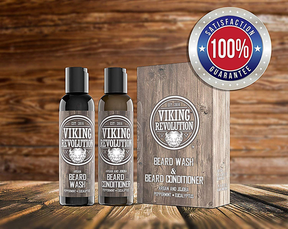 Viking Revolution eucalyptus scent close-up conveys soothing aroma during grooming ritual.