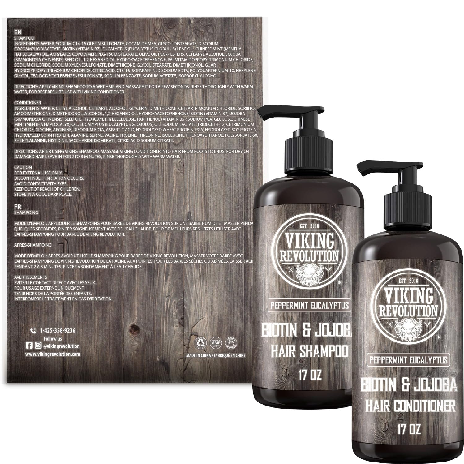 Viking Revolution eucalyptus shampoo foam captures refreshing scent and clean feel.