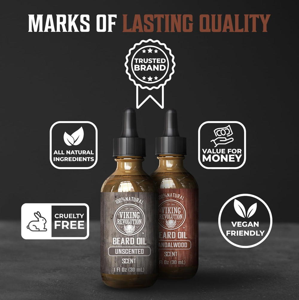 Viking Revolution fragrance-free label highlighting scent-free grooming for sensitive noses.