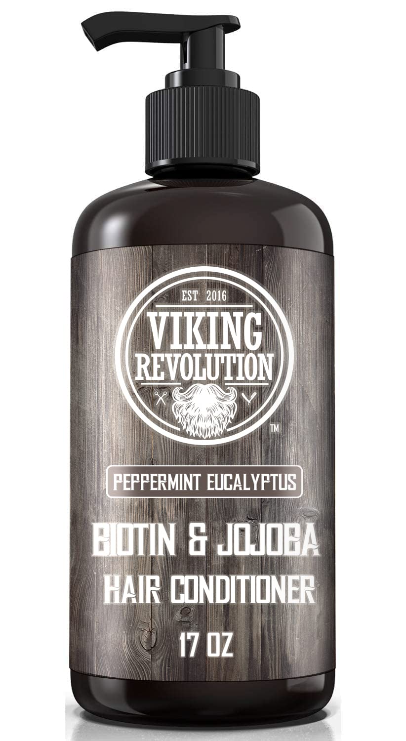 Viking Revolution jojoba olive oil drops illustrate deep moisturization for hair.