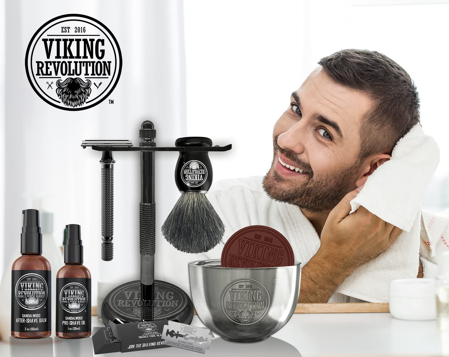 Viking Revolution pre-shave oil softens whiskers for a smoother shave