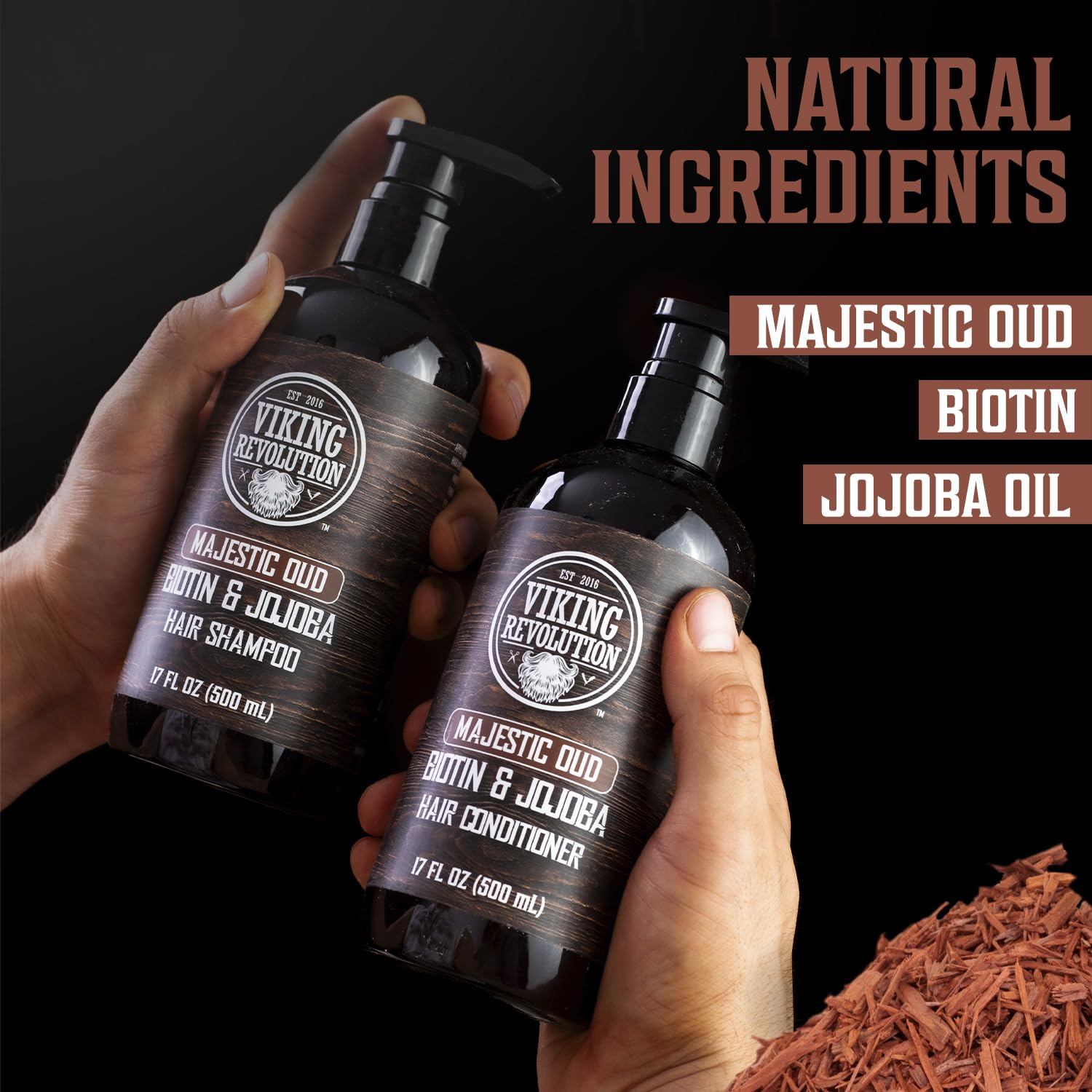 Viking Revolution Majestic Oud scented shower evokes spa like grooming ritual.