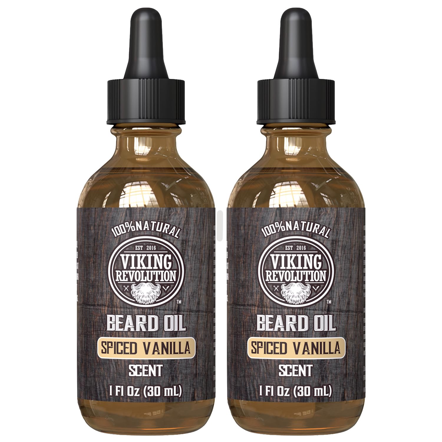 Viking Revolution men's beard care ritual scene for frizz control and softness.