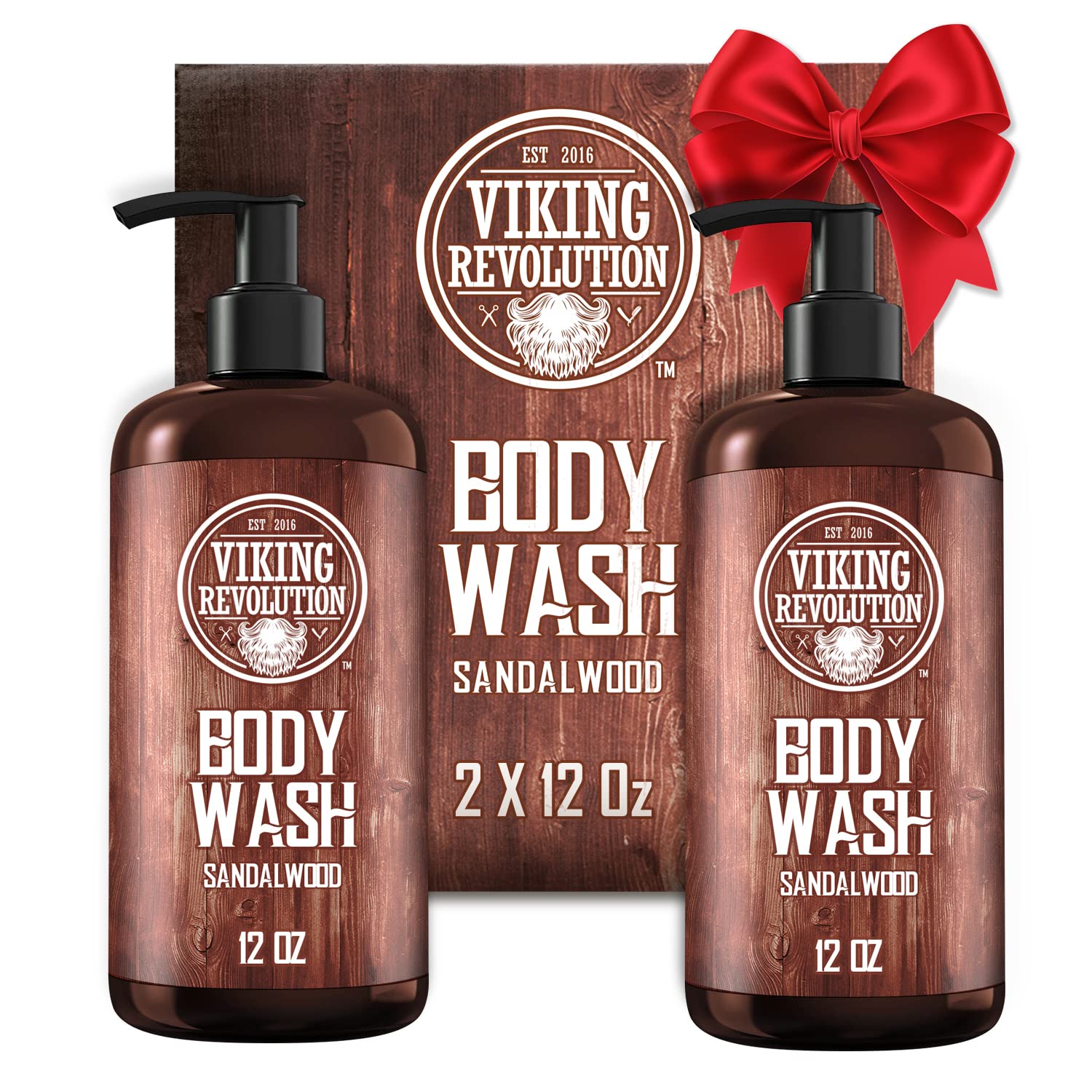 Viking Revolution men's body wash sandalwood bottle with forest-inspired scent