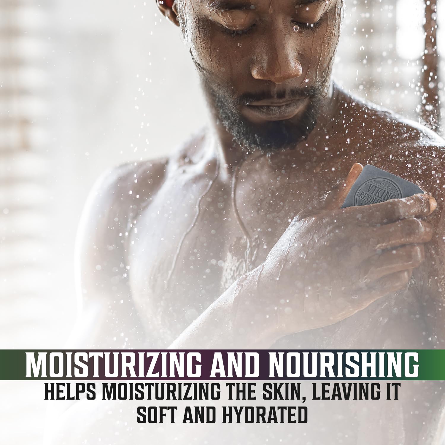 Viking Revolution Men's Soap Clary Sage softening provides gentle cleansing for sensitive skin.