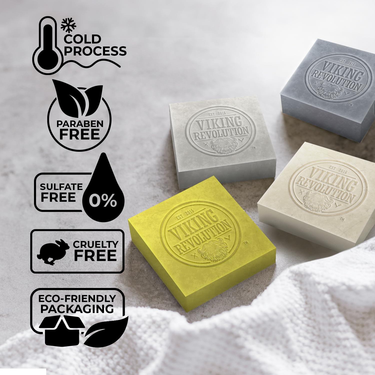 Viking Revolution Men's Soap Peppermint Eucalyptus rinse energizes skin after workouts.
