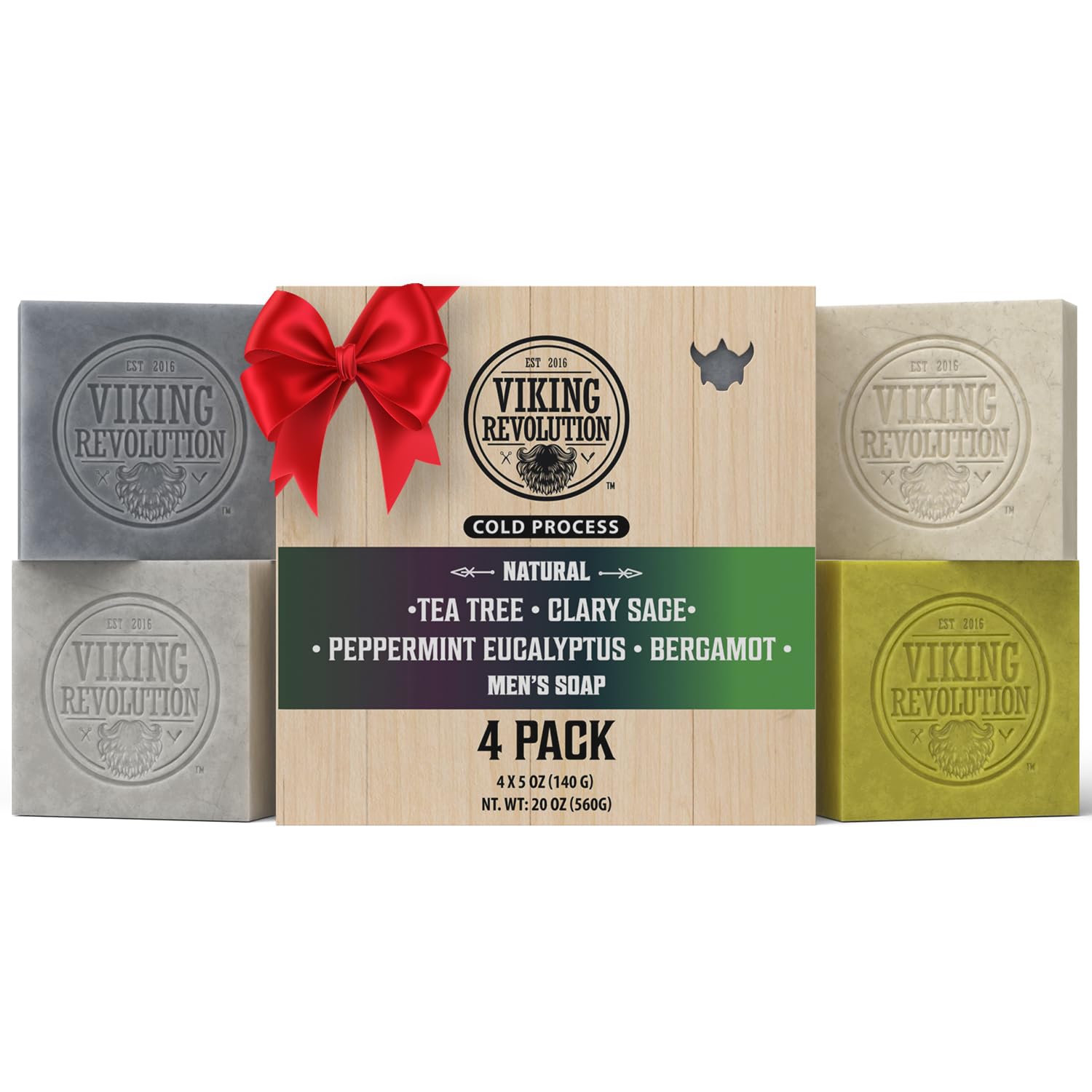 Viking Revolution Men's Soap with Tea Tree bottle delivers a refreshing cleanse that helps balance oil.