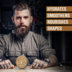 Viking Revolution Palo Santo beard balm ingredients highlight argan and jojoba oils for nourished beard hair.