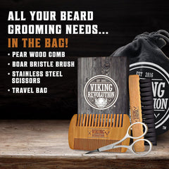 Viking Revolution pear wood comb dual action for detangling and shaping.