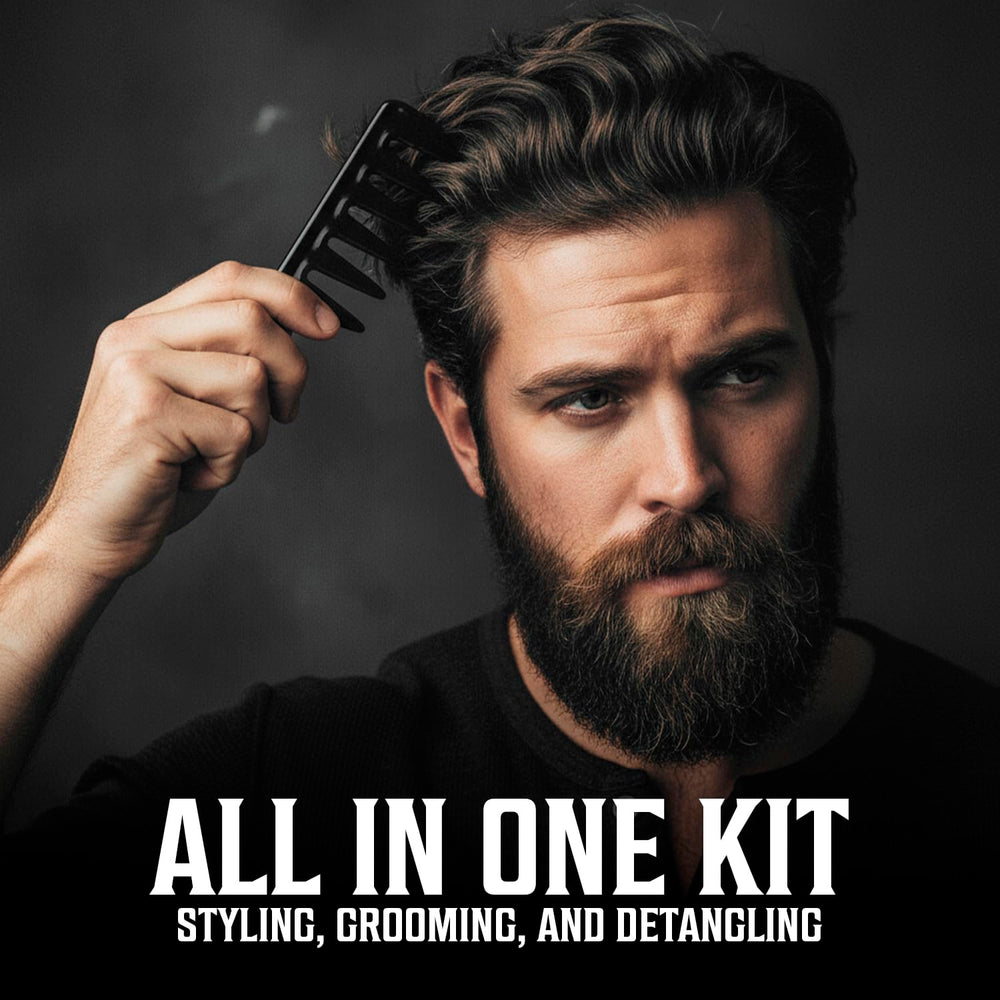 Viking Revolution 6-piece detangling glide demonstrates snag-free styling on thick hair