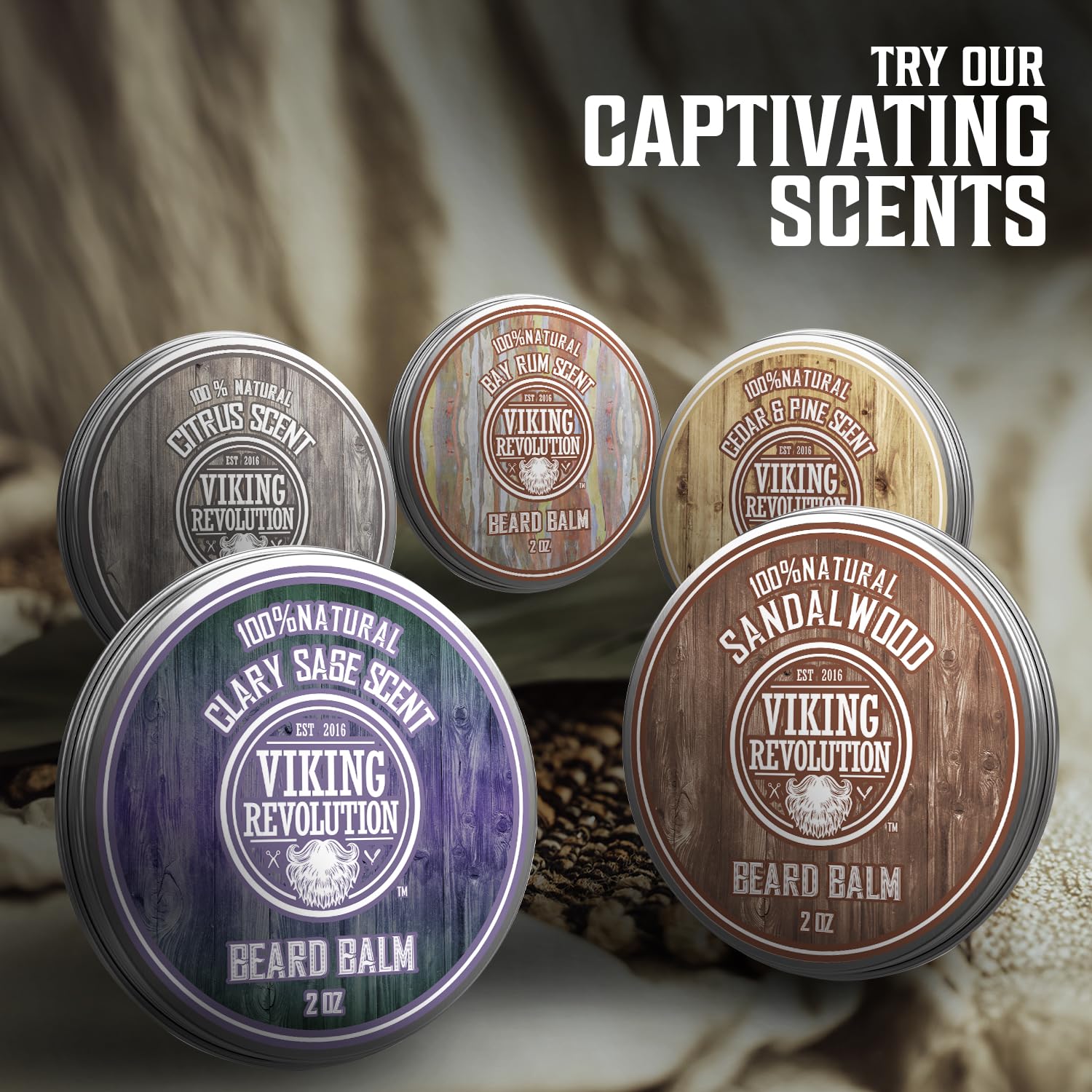 Viking Revolution sandalwood beard balm anti-itch action reduces irritation.
