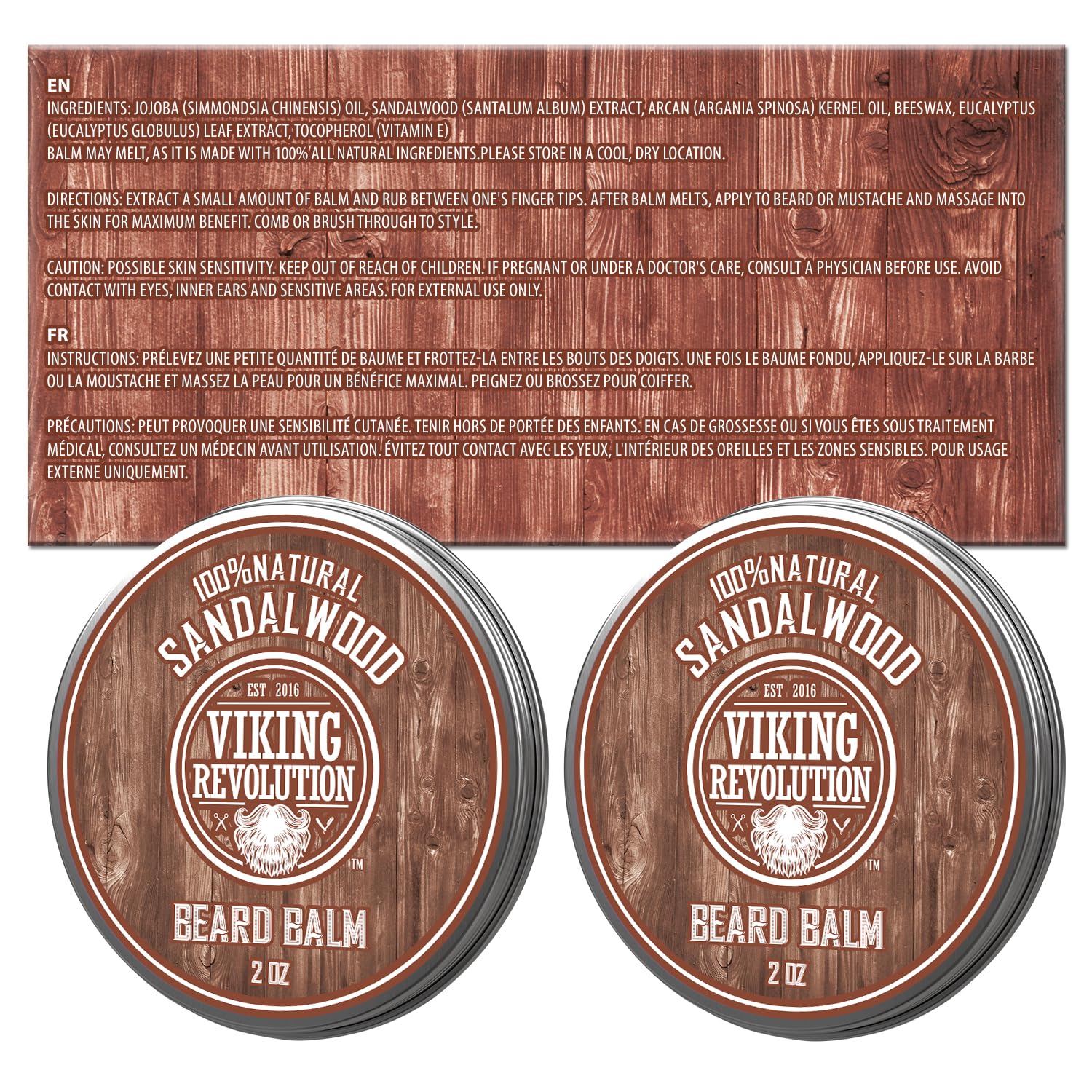 Viking Revolution sandalwood beard balm taming beard in action for a sleek look.