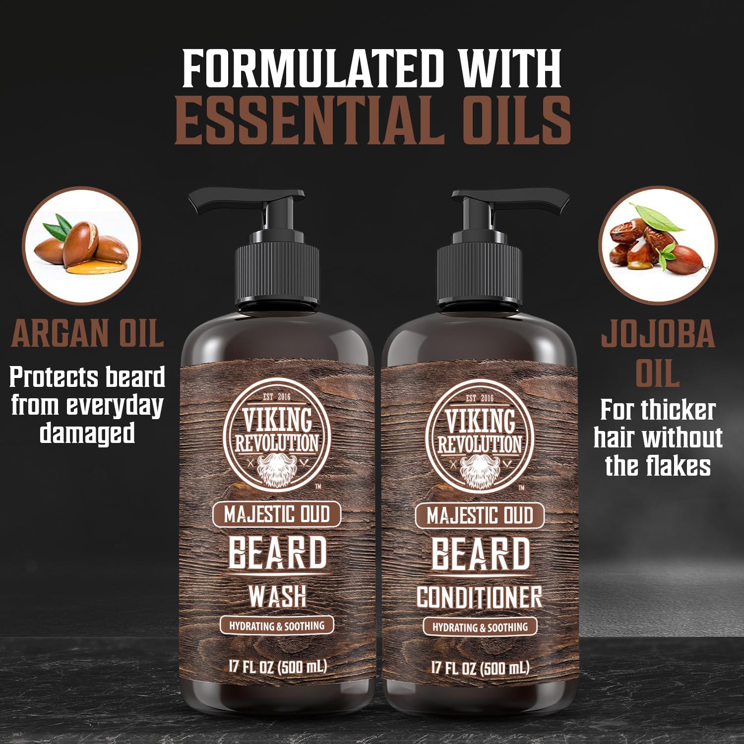 Viking Revolution silky-soft beard after use with long-lasting shine and manageability.