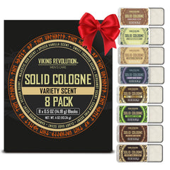 Viking Revolution solid cologne sandalwood tin—compact travel scent for on-the-go daily wear.
