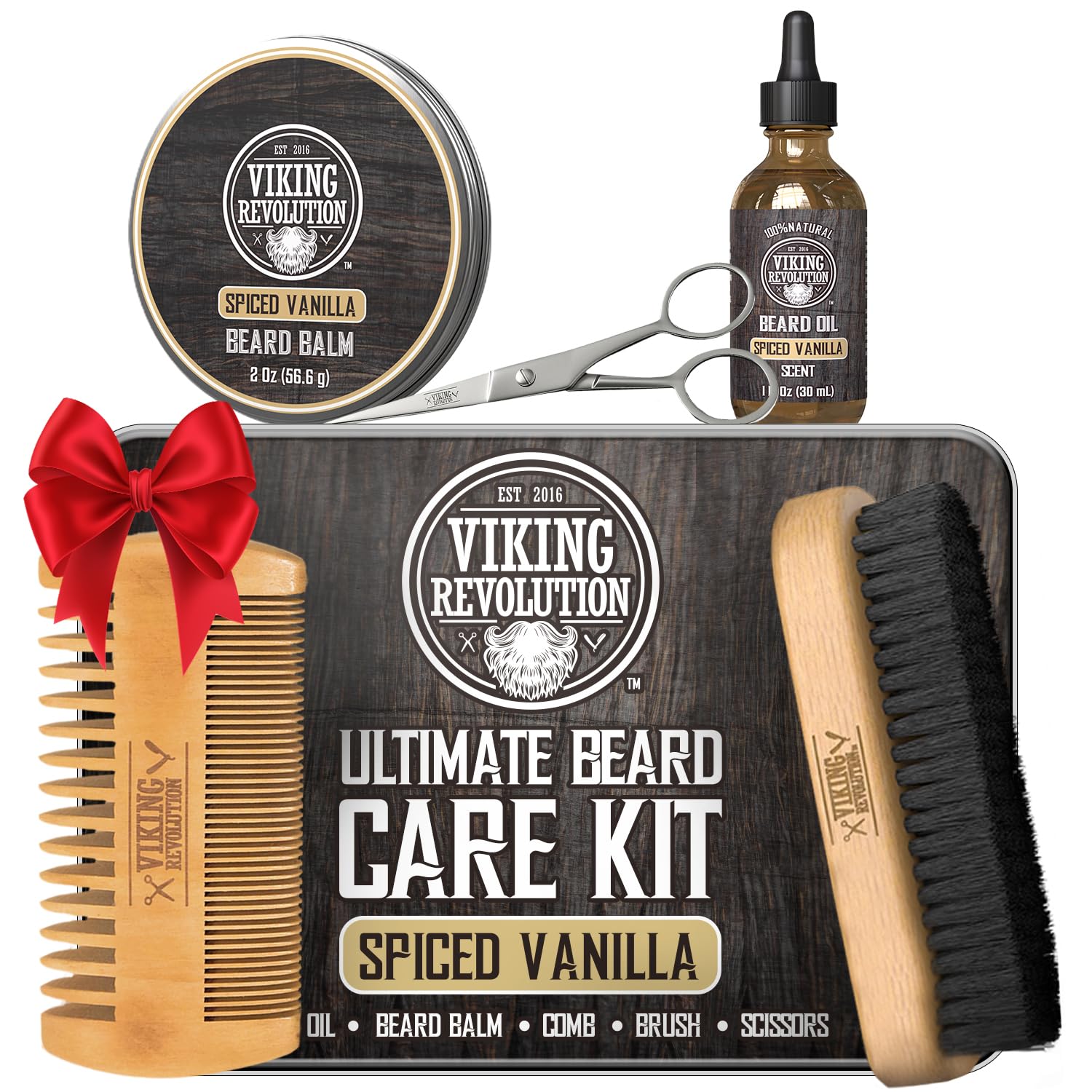 Viking Revolution spiced vanilla beard brush detangles for smooth beard care