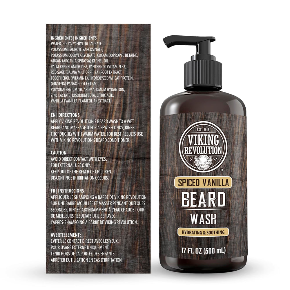 Viking Revolution beard care routine promotes consistent grooming and shine.