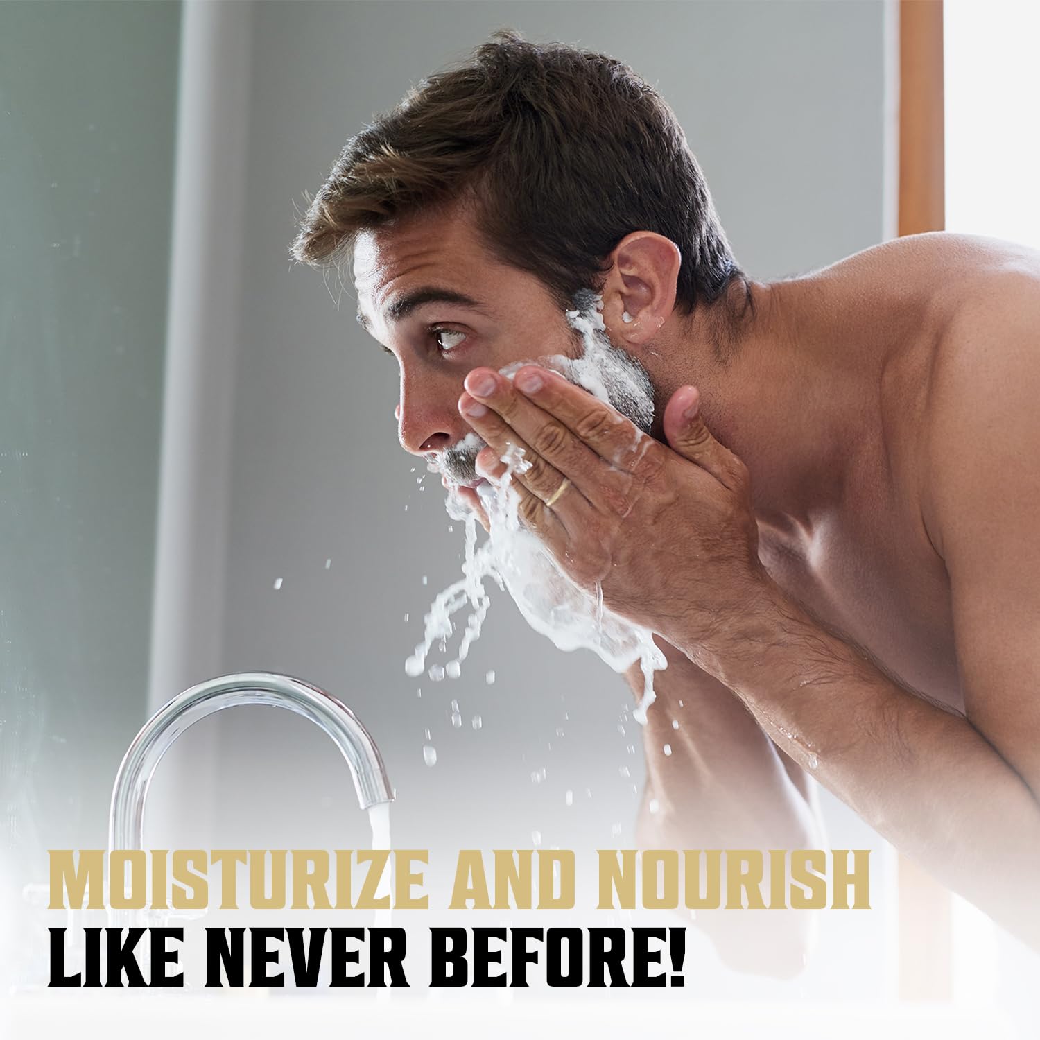 Viking Revolution bottle after washing beard, leaving natural shine and softness.