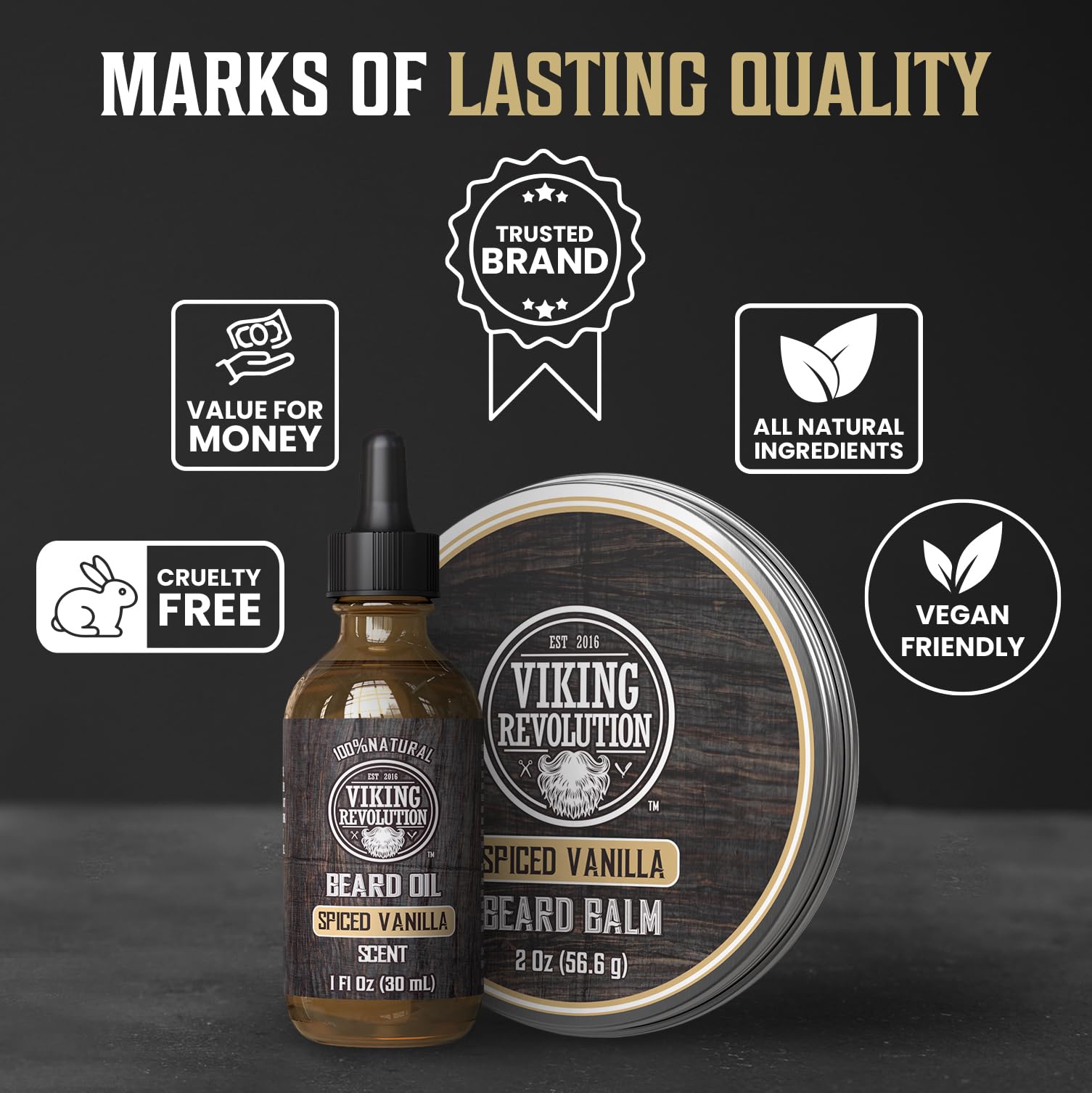 Finished beard with natural shine after using Viking Revolution toolkit in casual setting.