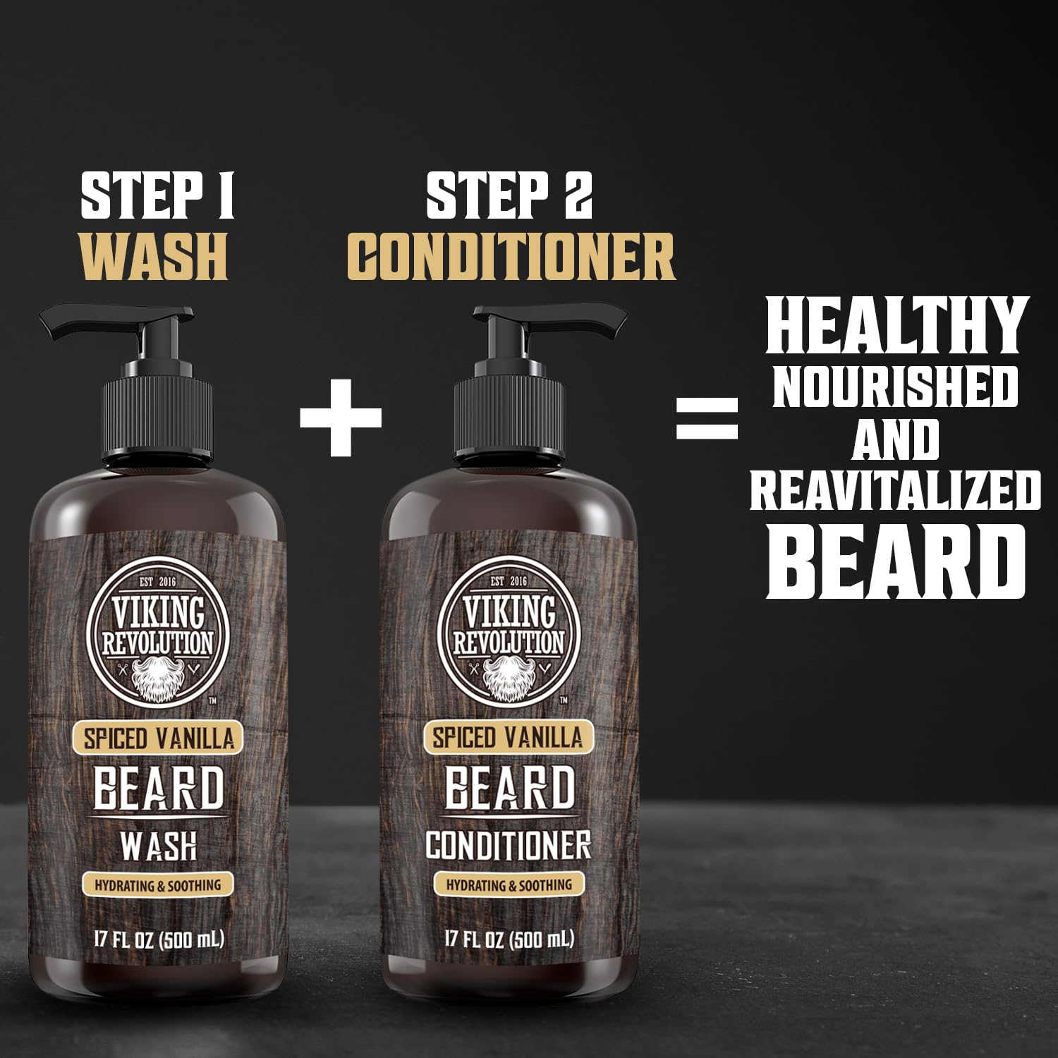 Viking Revolution beard wash with nourishing argan and jojoba oils for moisturized beard.