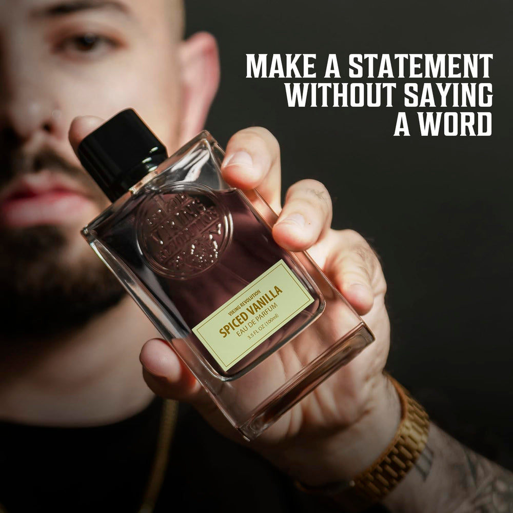 Viking Revolution Spiced Vanilla Cologne vanilla-tonka blend captured in the bottle.