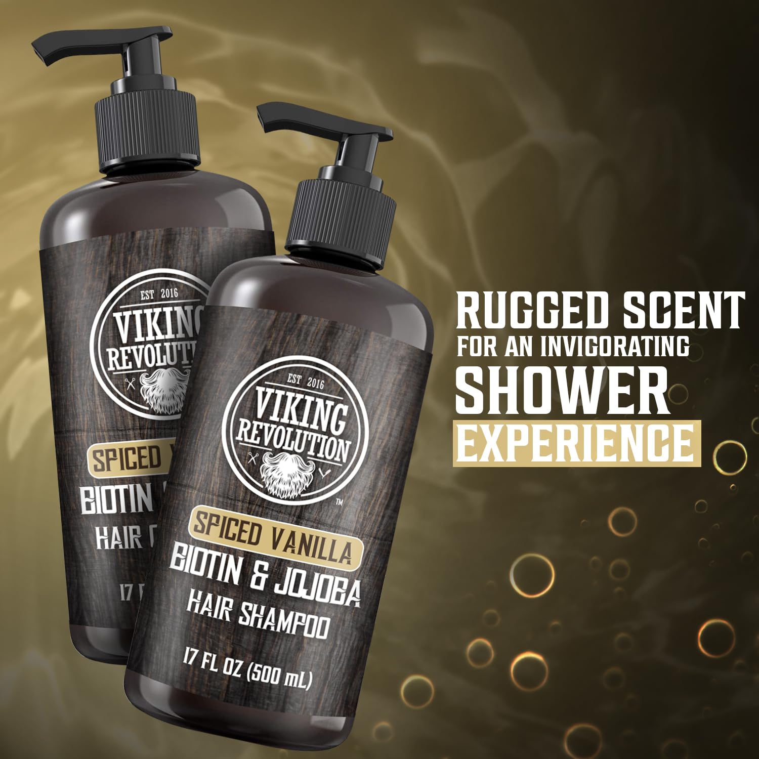 Applying Viking Revolution Spiced Vanilla Conditioner for best results.
