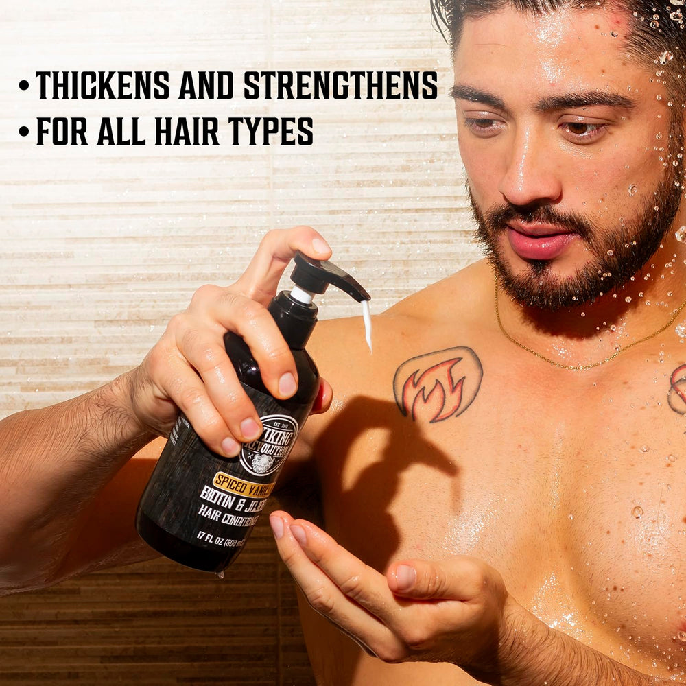 Viking Revolution Sweet Tobacco conditioner bottle with pump for smoother detangling.