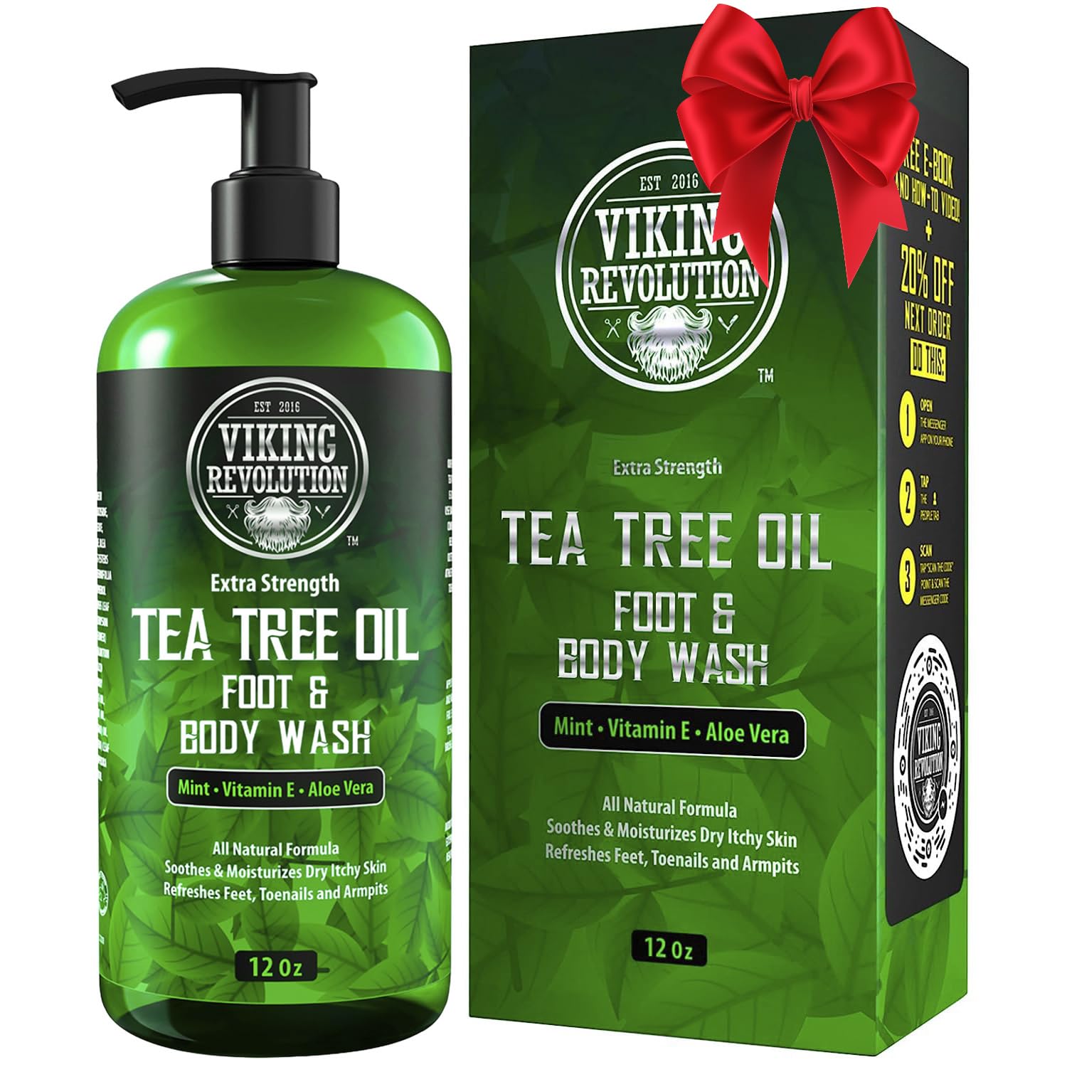 Viking Revolution Tea Tree Body Wash bottle-front for post-workout refreshment