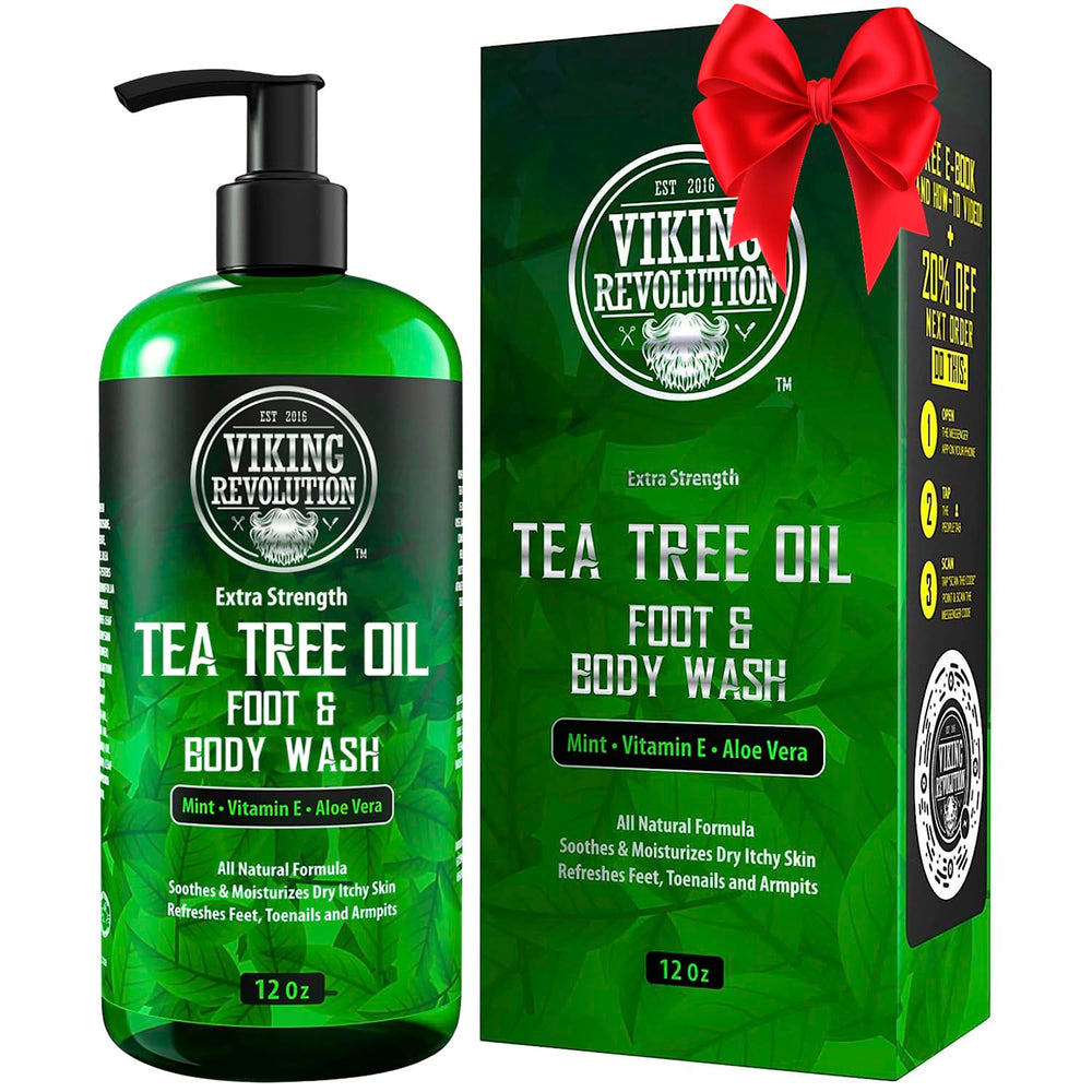 Viking Revolution Tea Tree Body Wash bottle-front for post-workout refreshment