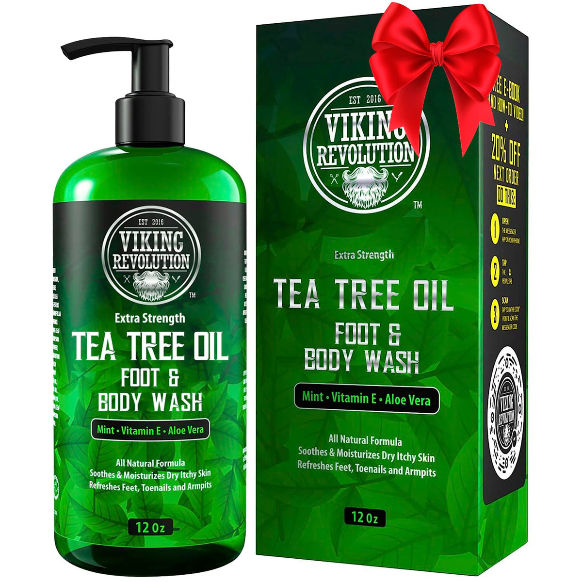 Viking Revolution Tea Tree Body Wash bottle-front for post-workout refreshment