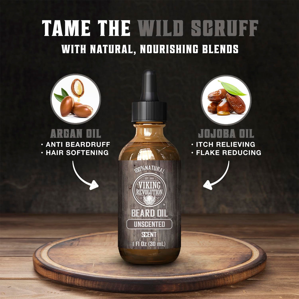 Viking Revolution travel-friendly grooming box opened showcasing compact, complete beard care in one package.