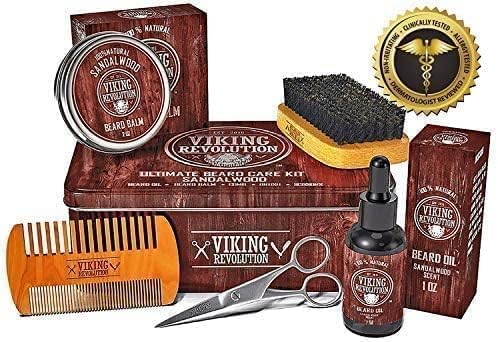 Viking Revolution travel-friendly tin box keeps grooming essentials organized.