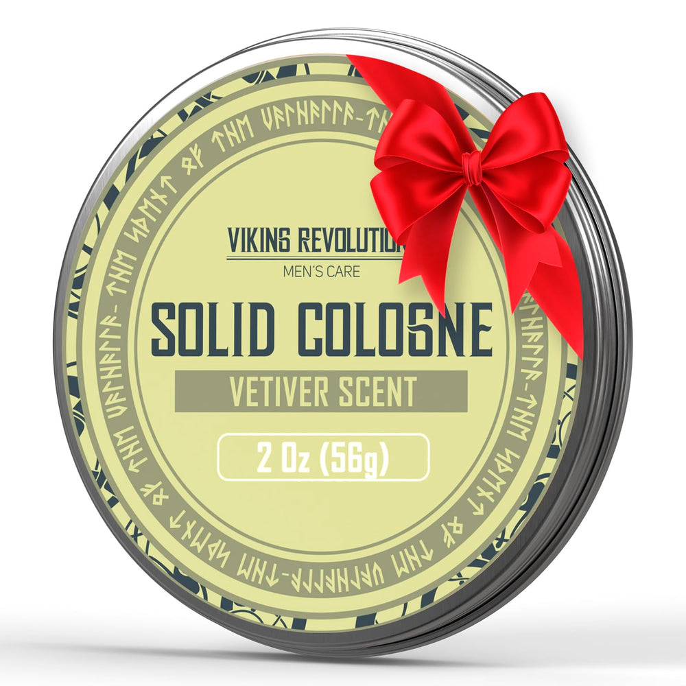 Viking Revolution Vetiver solid cologne 2oz bottle for portable, lasting scent on the go.