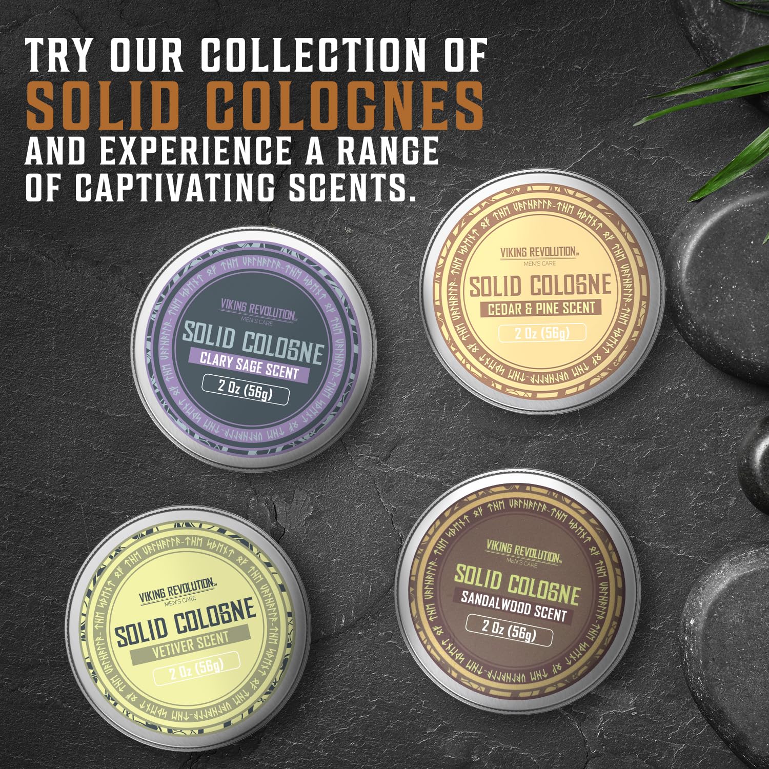 Viking Revolution Vetiver solid cologne application bar shows easy, mess-free application.