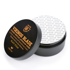 Vikings Blade Luxury Shaving Cream evaporating-foam forms slick residue for a close shave.