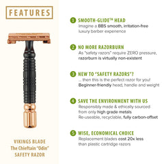 Vikings Blade platinum-coated Swedish steel blades for smooth daily shaving