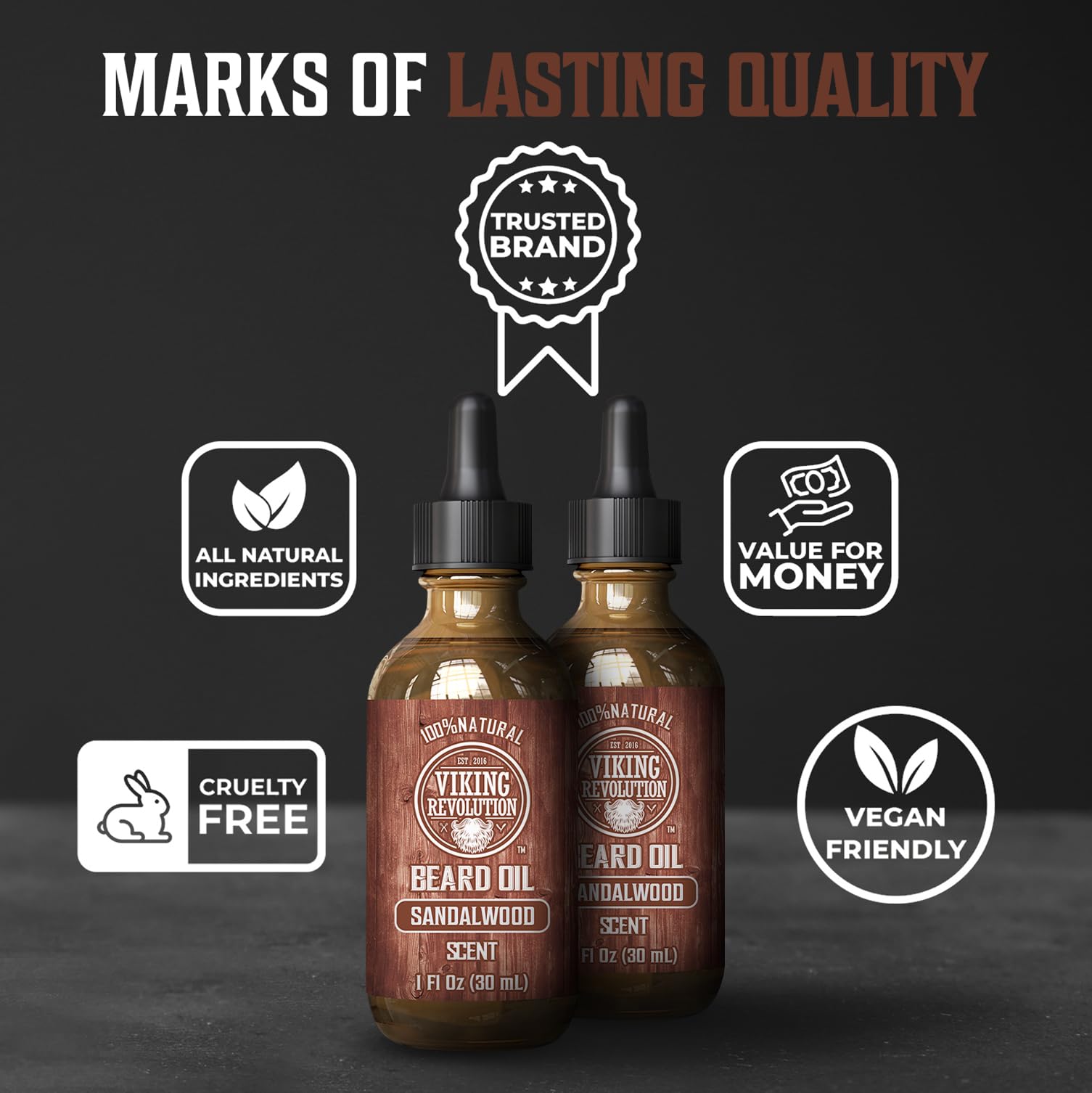 Viking Revolution beard care routine graphic encourages consistent conditioning.